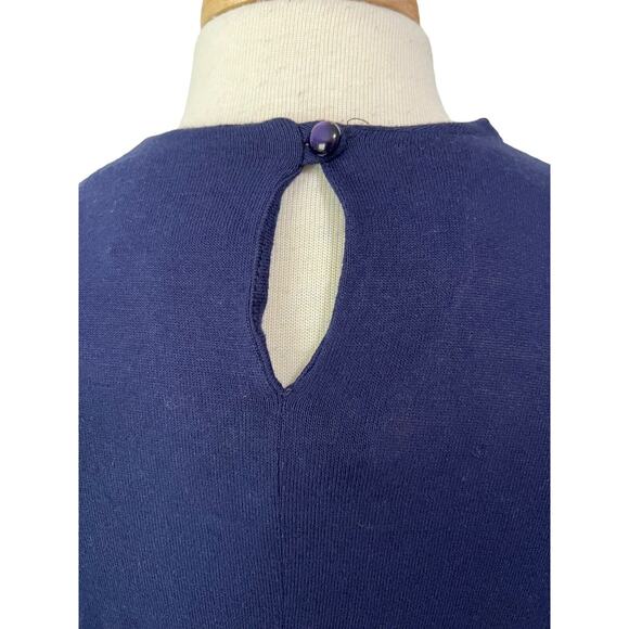 Vintage Alison J Knit Belted Peplum Maxi Dress Cottagecore sz 12 - Picture 6 of 7